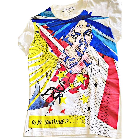 Authentic Christian Dior 01 SS Early Galliano Comic Art Tee